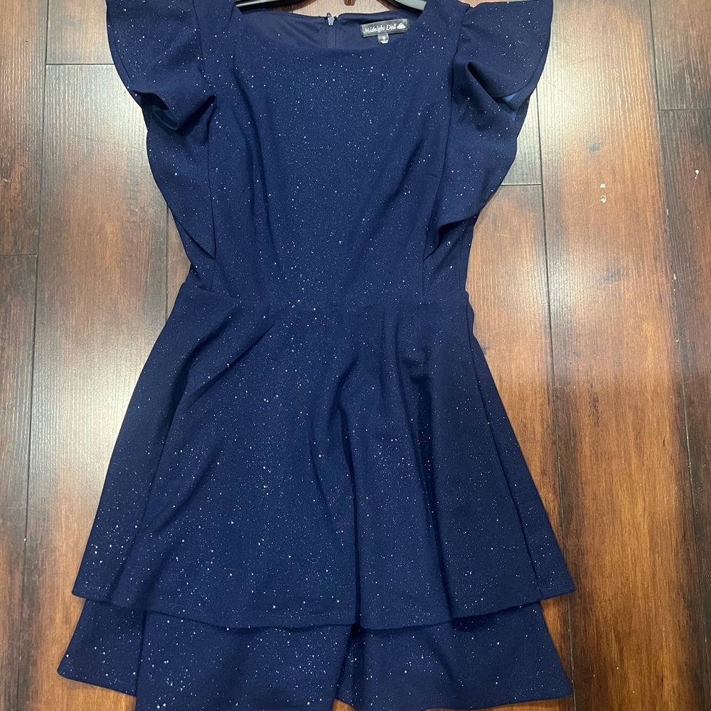 Elegant Navy Dress with Sparkle